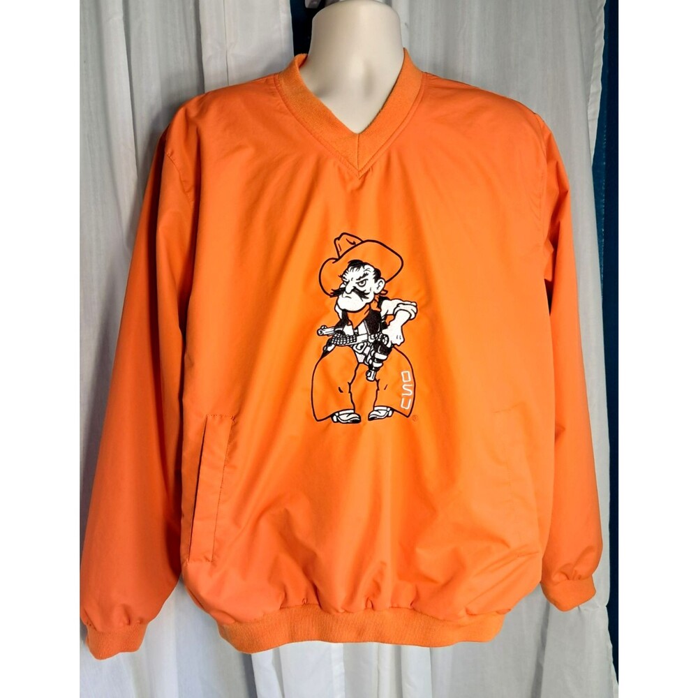 Franchise Club Oklahoma State Cowboys OSU Orange Windshell Pullover Jacket Med